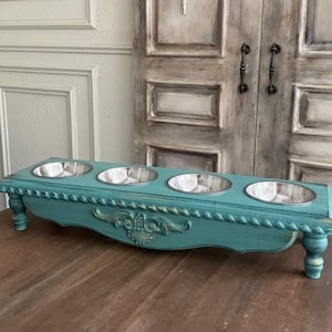 4 Bowl Pet Feeding Stand,Dog Food Bowl Stand,Raised Dog Bowl,Elevated Pet Bowl Feeder,Dog Water Bowl,Pet Feeder,Dog Bowls With Stand