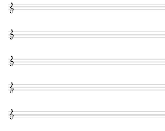 Treble Clef, Printable Blank Sheet Music, Music Staff Paper, Letter/A4 PDF, Instant Download
