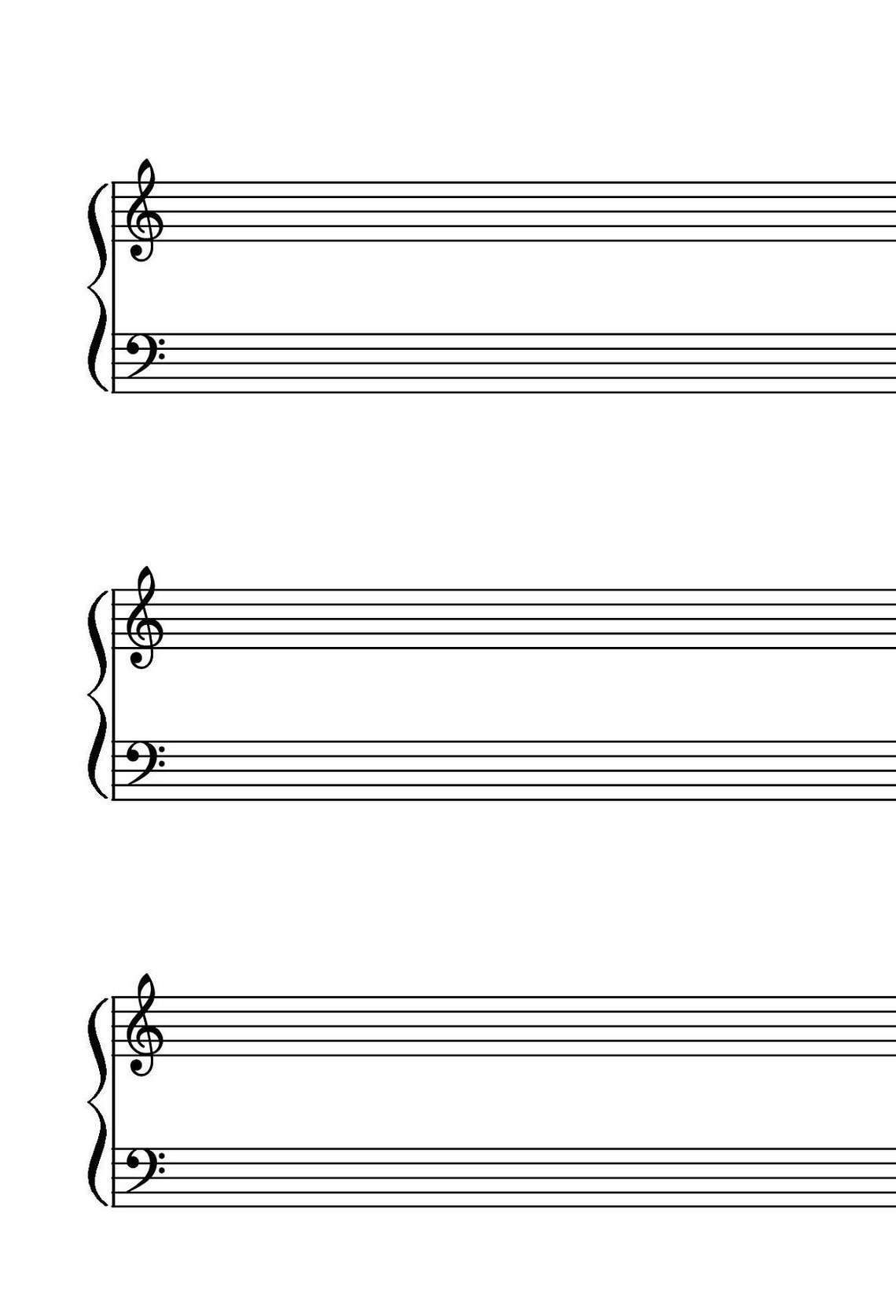 Grand Staff, Printable Blank Sheet Music, Music Staff Paper, Letter/a4