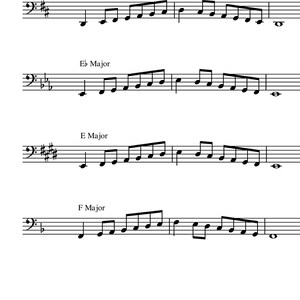 Major Scales, Bass Clef, Printable Music Scales, Music Staff Paper ...