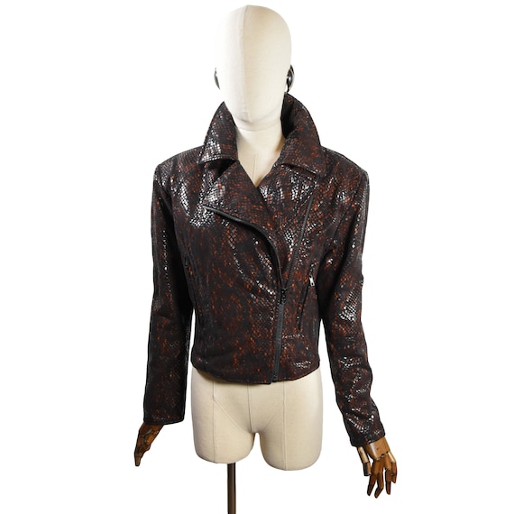 KENZO Biker Jacket Vintage 1990s KENZO JEANS Cotton Pyton Print Biker Jacket. Etsy UK