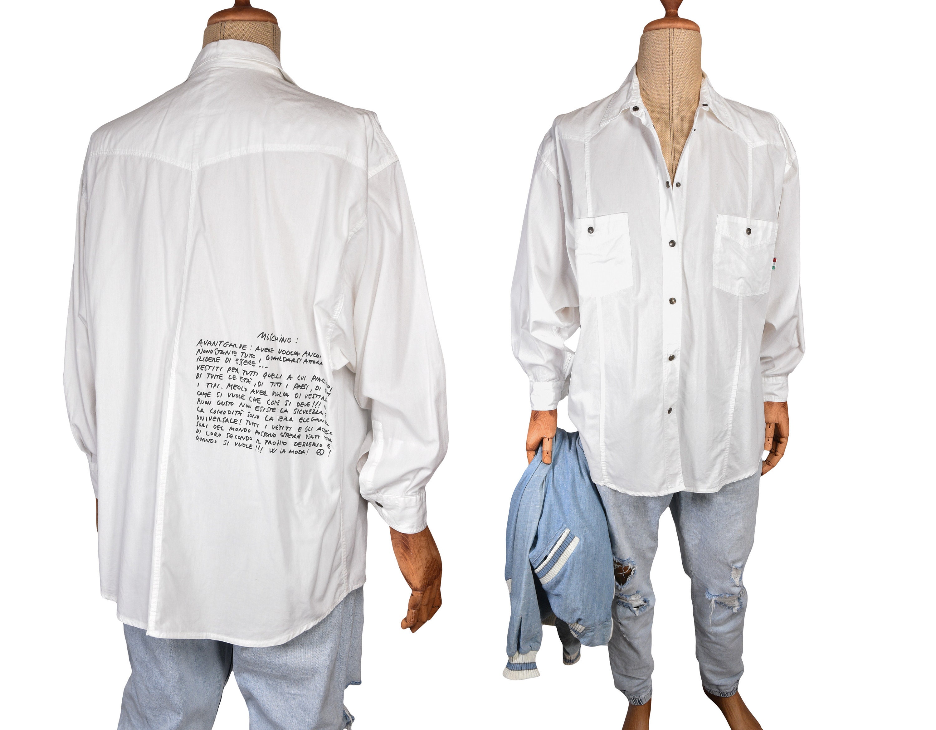 MOSCHINO Vintage. Camisa De Algodón Para Hombre. Camisa - Etsy