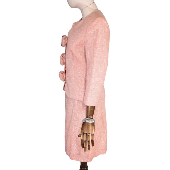 ELIO BERHANYER vintage 90s skirt set, Pink wool a… - image 5