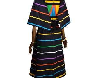 70s Geometric Stripe Cotton Dress, Betty Barclay Vintage XS - Etsy