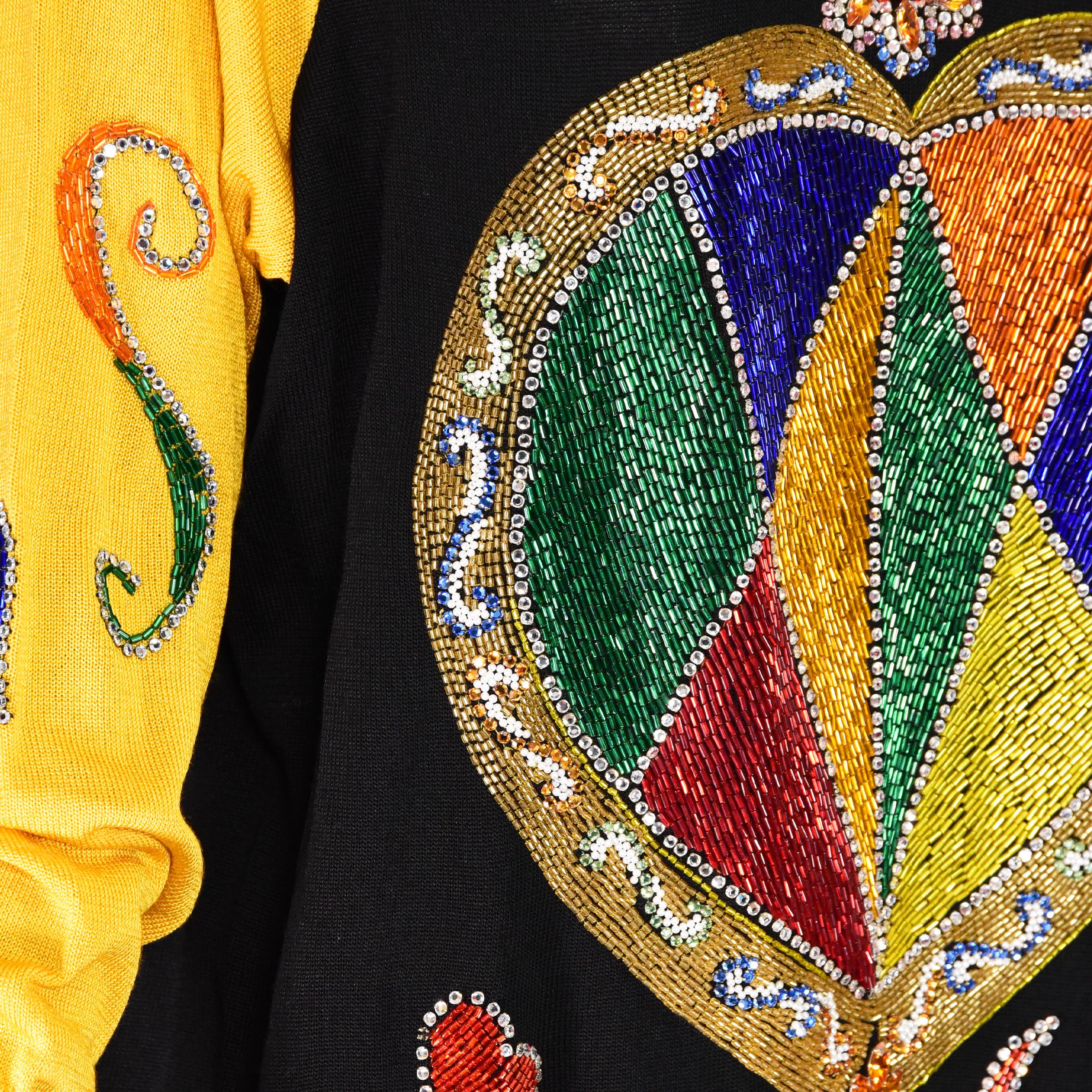 GIANNI VERSACE Vintage Knit Sweater With Color-block Sleeves and 