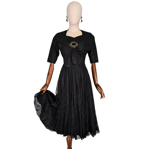 sweetheart lace midi dress self-portrait - Black Sweetheart Lace Midi Dress main image 1