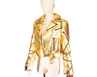 90s Vintage Moschino Leather Motorcycle Jacket Live to Love XOXO