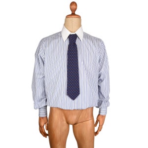 Camisa LANVIN vintage, camisa LANVIN vintage de algodón a rayas de los años 80