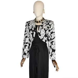 Vintage Yves Saint Laurent Bolero Jacket: 1986 Rive Gauche Floral Print
