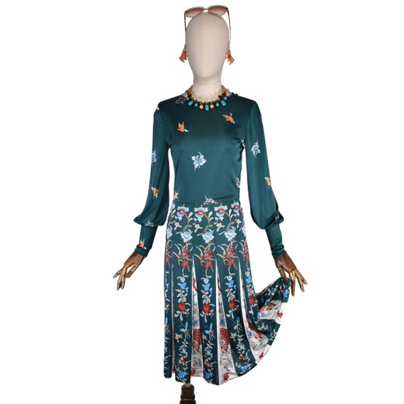 VINTAGE 70s pleated dress by MAC TAC in Ban-Lon f… - image 2