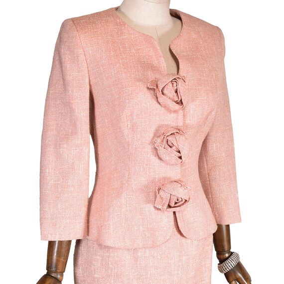 ELIO BERHANYER vintage 90s skirt set, Pink wool a… - image 8