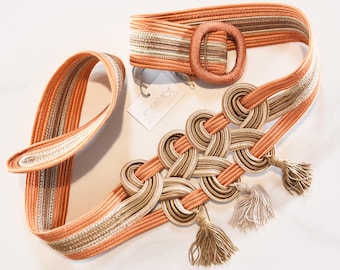 Nina Ricci passementerie belt‎ Black Wide Waist Belt with Tassels Nina Ricci Passementerie Belt For Sale at 1stDibs main image 2