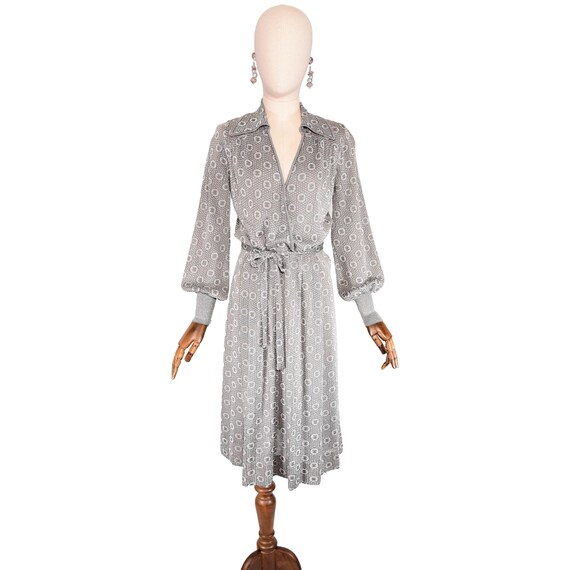 grey knit wrap dress Nina Morena