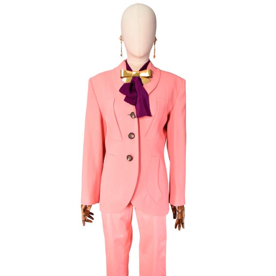 Balmain, Pierre Balmain Jacket, Rose Pink Wool Crepe, 1990s Vintage
