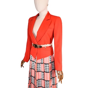 MARIO BORSATO vintage red wool blazer, 1990s tailored jacket with button closure, 90s red wool blazer, elegant design, BORSATO jacket.