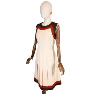 Vintage 70s Philippe Devillé Wool Dress: Mod Color Block A-Line