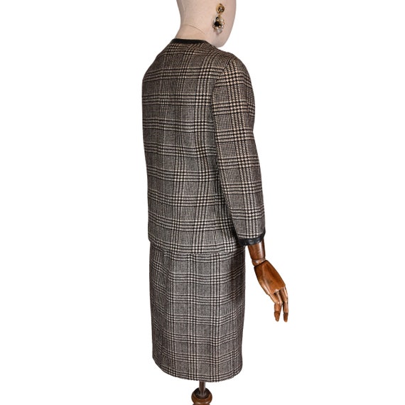 VINTAGE Italian wool suit, 60s houndstooth with l… - image 4