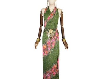 SANTA EULALIA pareo, vintage 1970s Santa Eulalia Barcelona floral printed pareo/dress.