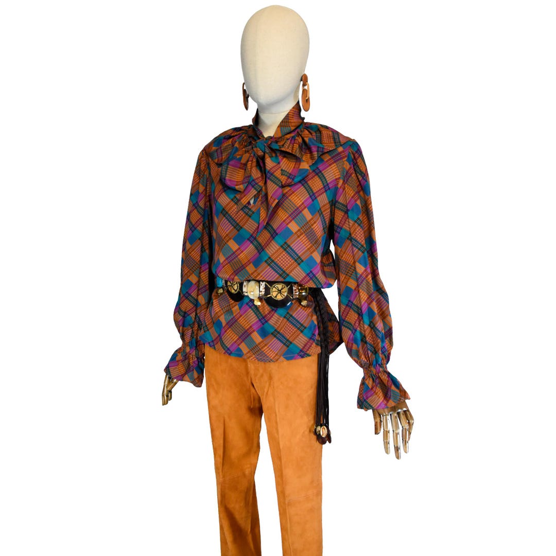 Ysl Pattern SAINT LAURENT Blouse, Vintage 1980s YSL Silk Blouse, Yves Saint Laurent ...