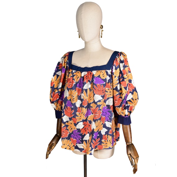 Vintage Yves Saint Laurent Silk Blouse: 80s Floral Print Top - Etsy