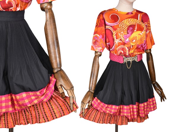 CHRISTIAN LACROIX vintage skirt, short pleated co… - image 1