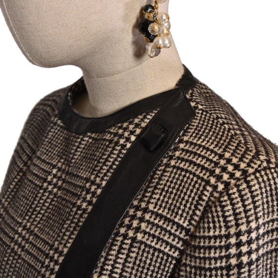 VINTAGE Italian wool suit, 60s houndstooth with l… - image 8