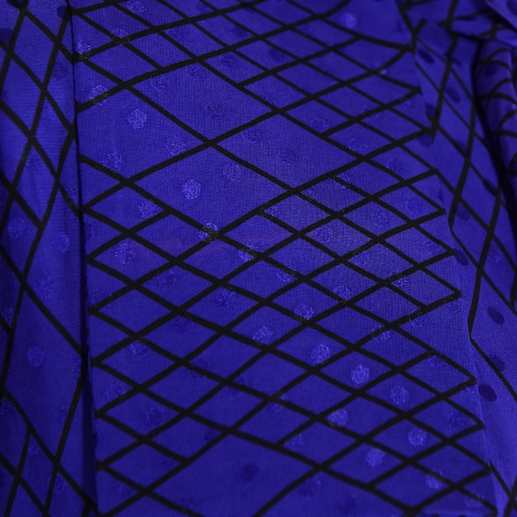 GIVENCHY vintage dress, '80s geometric print silk… - image 8