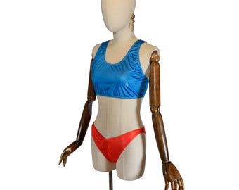 Vintage Enrico Coveri bikini, Italian swimsuit from the 80s, size XS