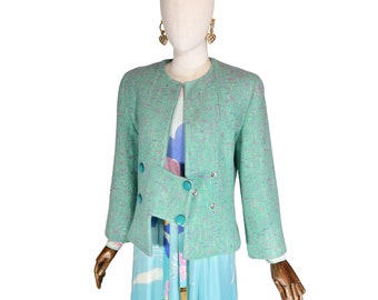 Vintage Pierre Cardin Tweed Jacket: 1980s Haute Couture, Silk Lined