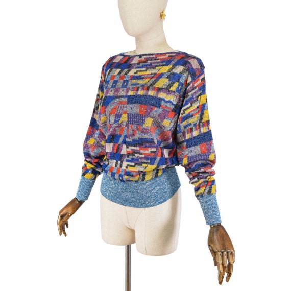GIANNI VERSACE vintage 80s pullover, Lurex and co… - image 3