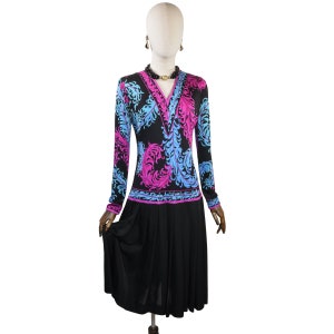 EMILIO PUCCI vintage printed dress, silk fabric printed with vegetable motifs, circa 70&#39;s.