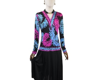 70年代ヴィンテージ エミリオ・プッチ マキシドレス：シルク混