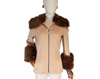 80s GIANFRANCO FERRE Real Fur Wool Coat Gianfranco Ferre Vintage