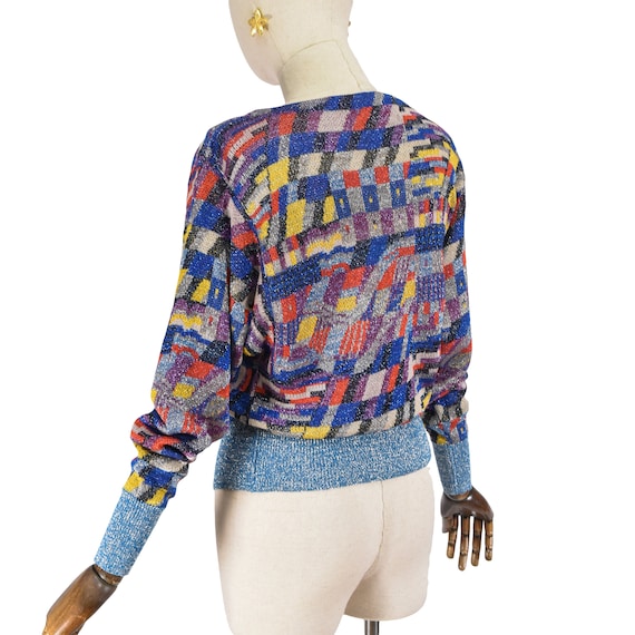 GIANNI VERSACE vintage 80s pullover, Lurex and co… - image 4
