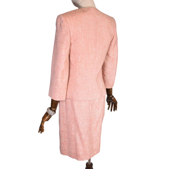 ELIO BERHANYER vintage 90s skirt set, Pink wool a… - image 6