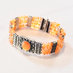 VINTAGE sterling silver bracelet with carnelian agate beads, 925 silver and carnelian gemstone bracelet, gift ideas, 2000 vintage bracelet.