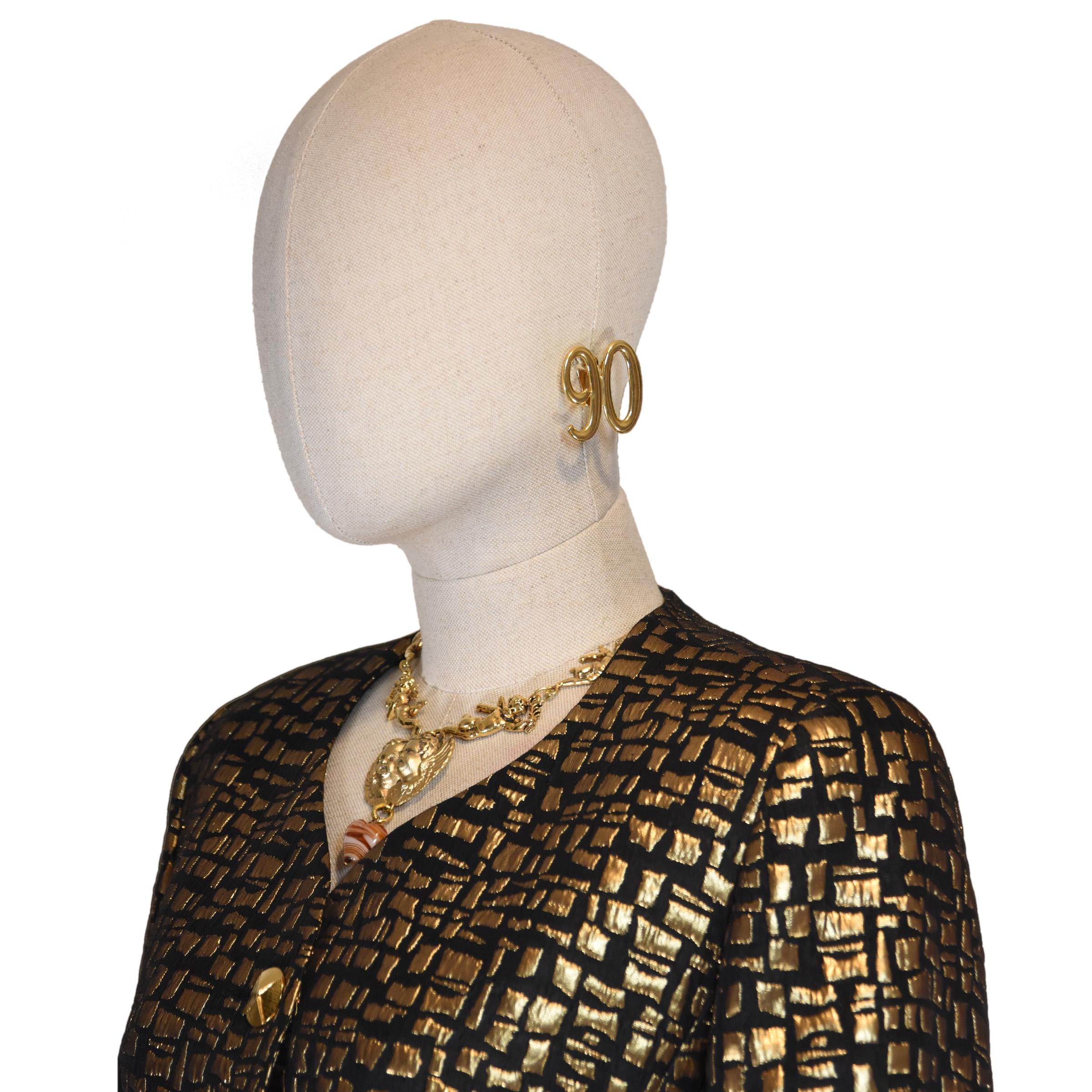 ヴィンテージ MOSCHINO クリップオンピアス：90年代 ゴールド ナンバー 
