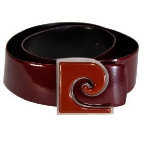 Ceinture Vintage PIERRE CARDIN Cuir Marron - Taille 100 Cm - Occasion Très Bon état