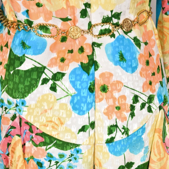 CAROLINA HERRERA vintage 80s silk dress,  bold sh… - image 8