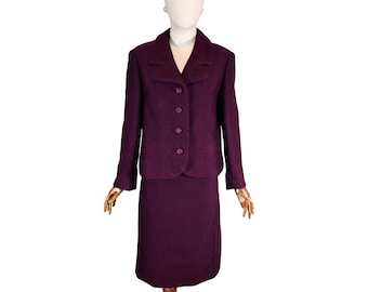 Vintage 60s Wool Skirt Suit: Eggplant Tailleur by Angelita Victorina