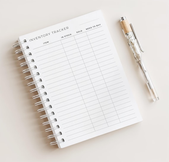 Inventory Tracker Book • Stock Management • Reorder List • Product Tracker • 120 Pages • A5 Size • Printed
