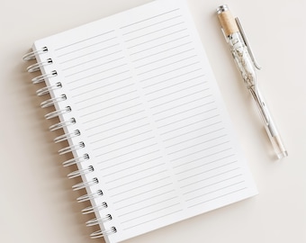 2 Column Lined Notebook • Writing Paper • A5 Size • 200 Pages • Printed