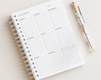 Weekly Cleaning Schedule • Cleaning Checklist • 120 Pages (2+ Years Planning) • Sun/Mon Start • A5 Printed Planner
