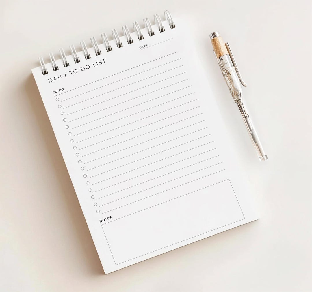 Simple Daily to Do Notepad • Daily Tasks & Notes • 180 Pages (6+ Months ...
