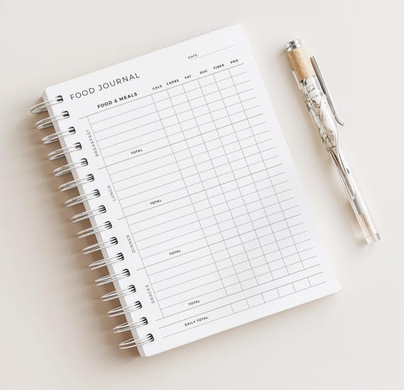 Daily Food Journal • Macros Tracker • Nutrition Log • Diet Fitness Planner • 180 Pages • A5 Size • Printed