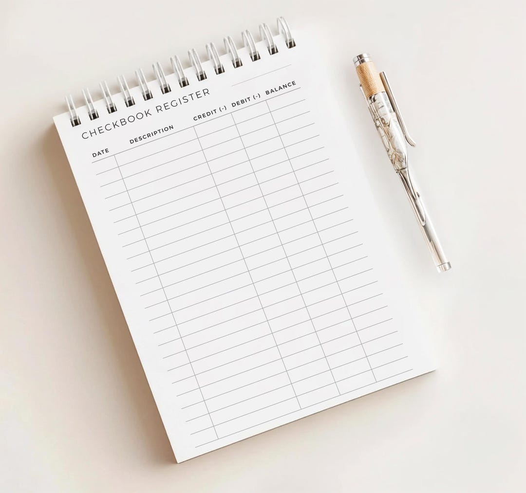 Register Notepad Checkbook Register Notepad • Undated Transaction Log • 180 Pages • A5 ...