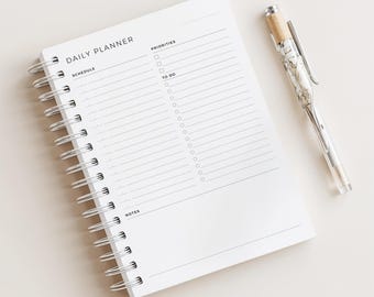 Minimalist Daily Planner • 180 Pages (6+ Months) • A5 Size • Printed Planner
