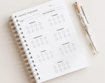 Weekly Water Tracker • Hydration Tracker • Water Intake • Drink Water Reminder • 120 Pages • A5 Size • Printed