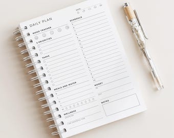 Planificador diario A5 • 180 páginas (más de 6 meses) • Sin fecha • Planificador impreso