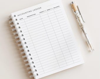 Accounting Ledger Book • Small Business Bookkeeping • Log for Credit and Debits • 180 Pages • A5 Size • Printed